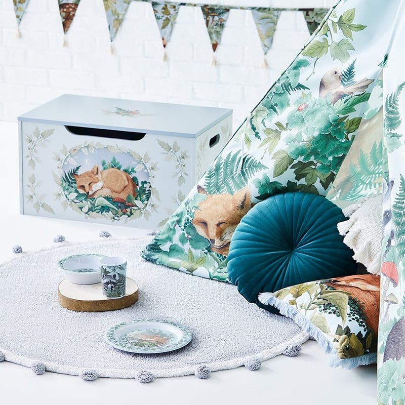 Fleur Harris Blue Woodland Fox Toy Box  
