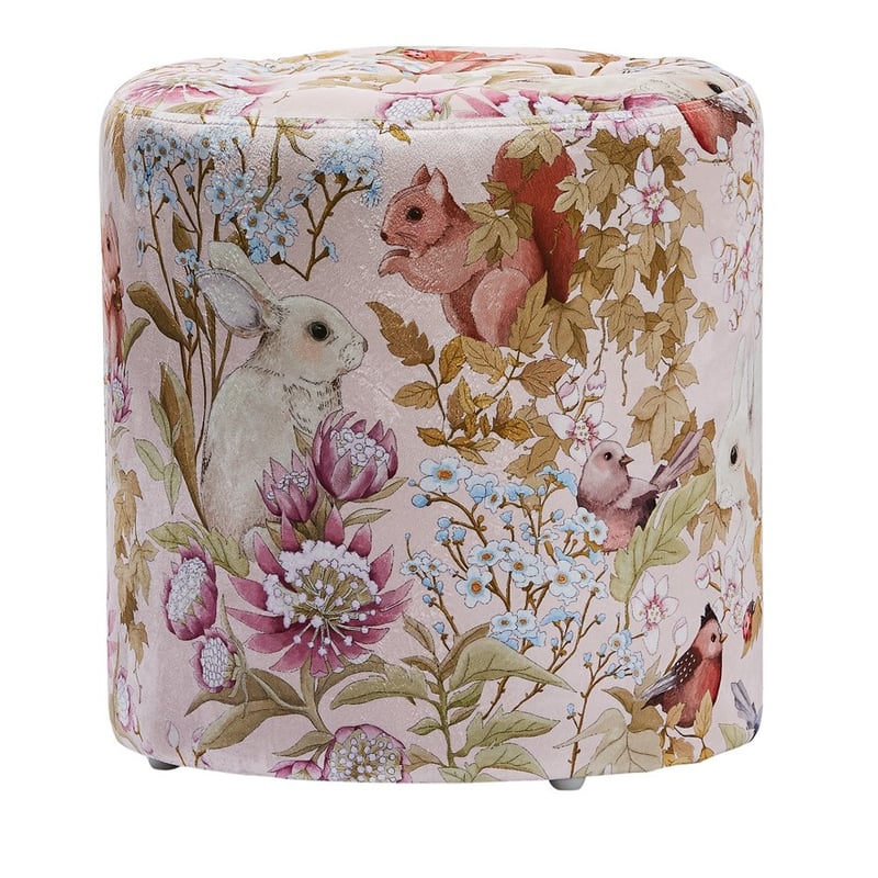 Fleur Harris Woodlands Pink Ottoman