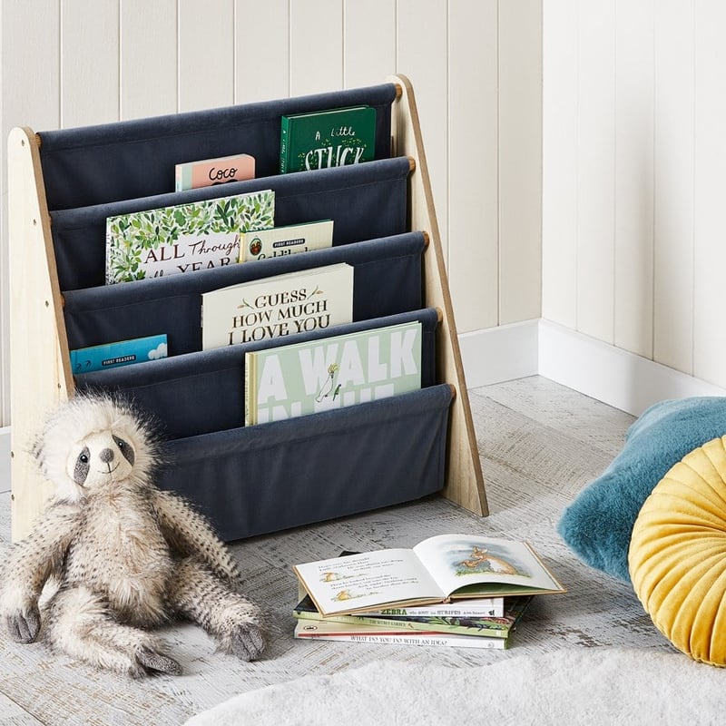 Haven Velvet Blue 4 Tier Bookshelf  