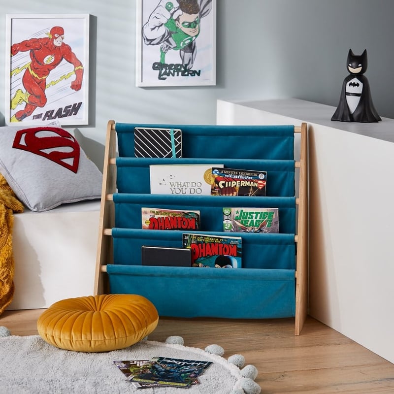 Haven Velvet Ocean Blue 4 Tier Bookshelf 