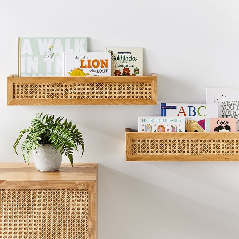 Arden Natural Rattan Wall Bookshelf Pack of 2