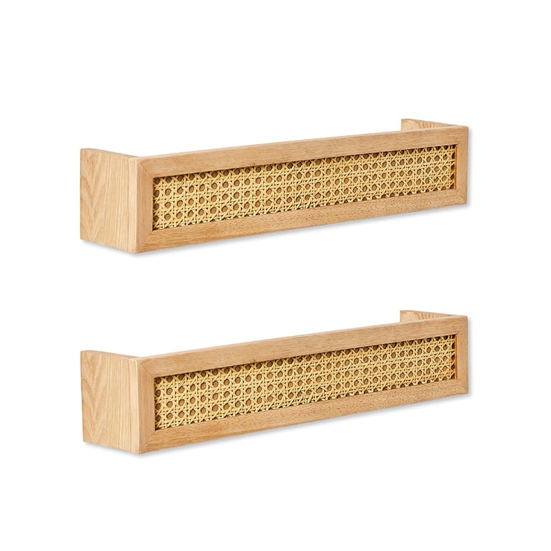 Arden Natural Rattan Wall Bookshelf Pack of 2