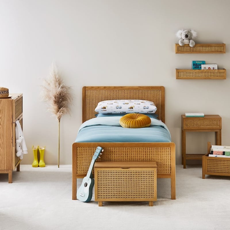 Arden Natural Rattan Wall Bookshelf Pack of 2