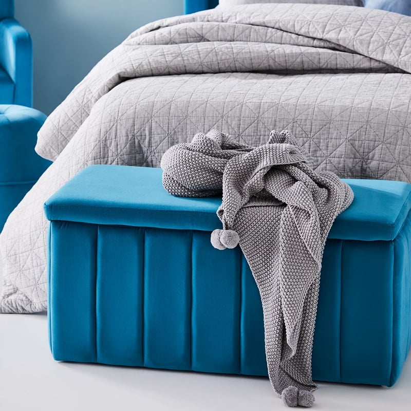 Aspen Ocean Blue Blanket Box