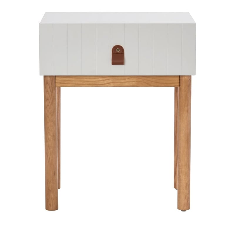 Ascot White 1 Drawer Bedside Table
