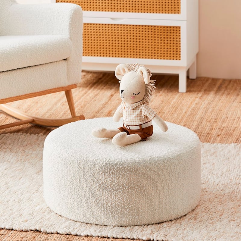 Boucle White Ottoman