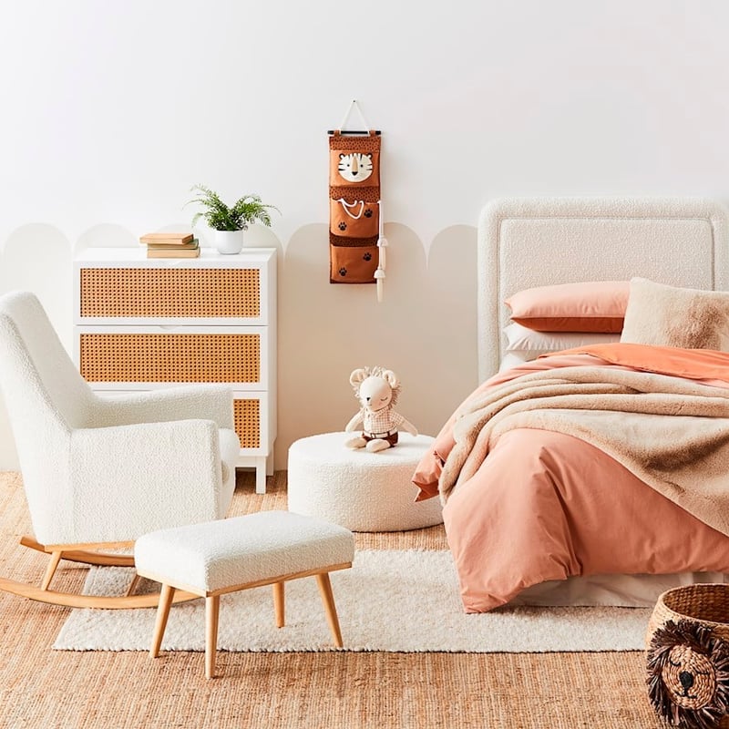 Boucle White Ottoman