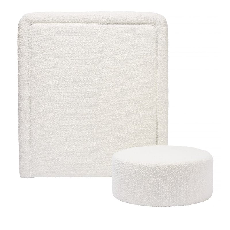 Boucle White Ottoman
