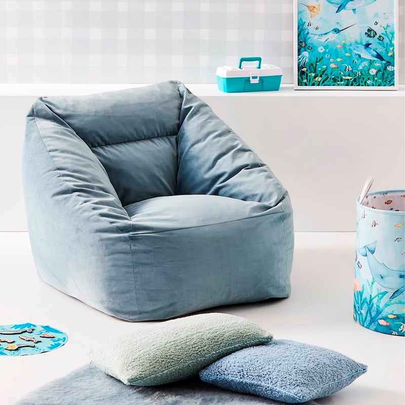 Lounge Blue Velvet Chair  