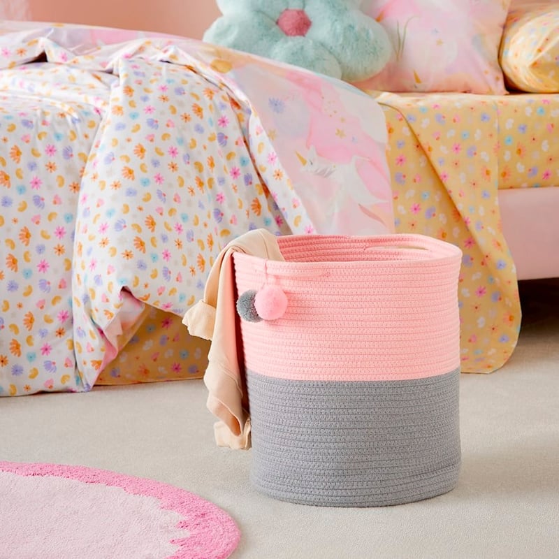 Remi Pink & Grey Rope Basket
