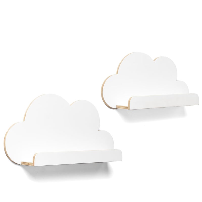 Cloud Shaped Ply Shelf White