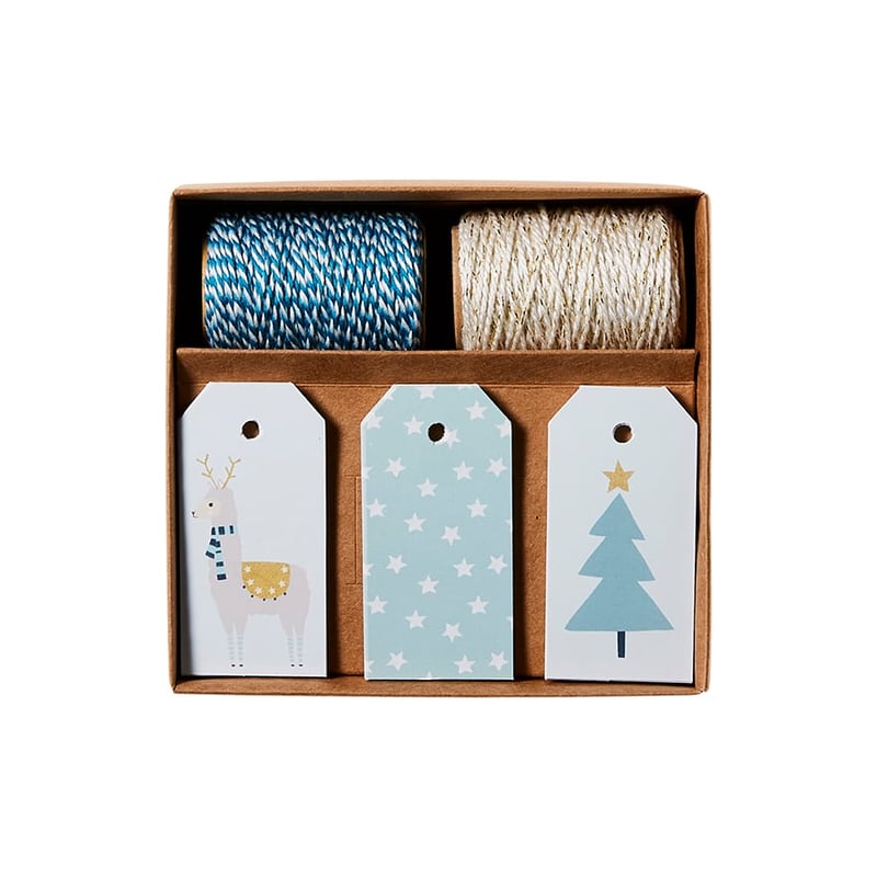 Christmas Gift Tags Llama Blue