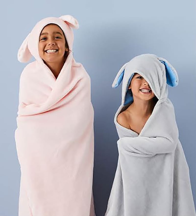 Animal Hoody Throw Pink Bunny