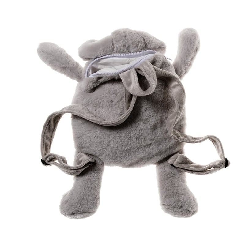 Plush Grey Puppy Backpack