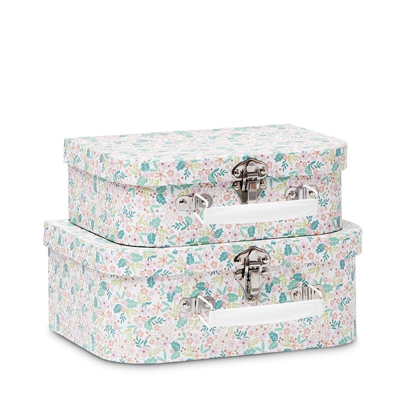 Decorative Multi Floral Suitcase Set of 2
