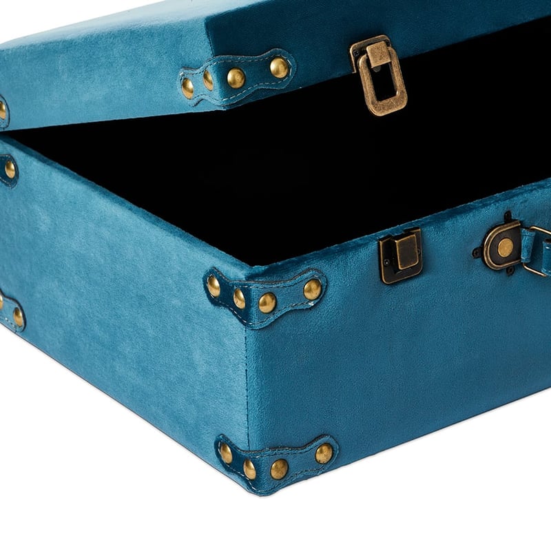 Keepsake Blue Velvet Suitcase Set of 2