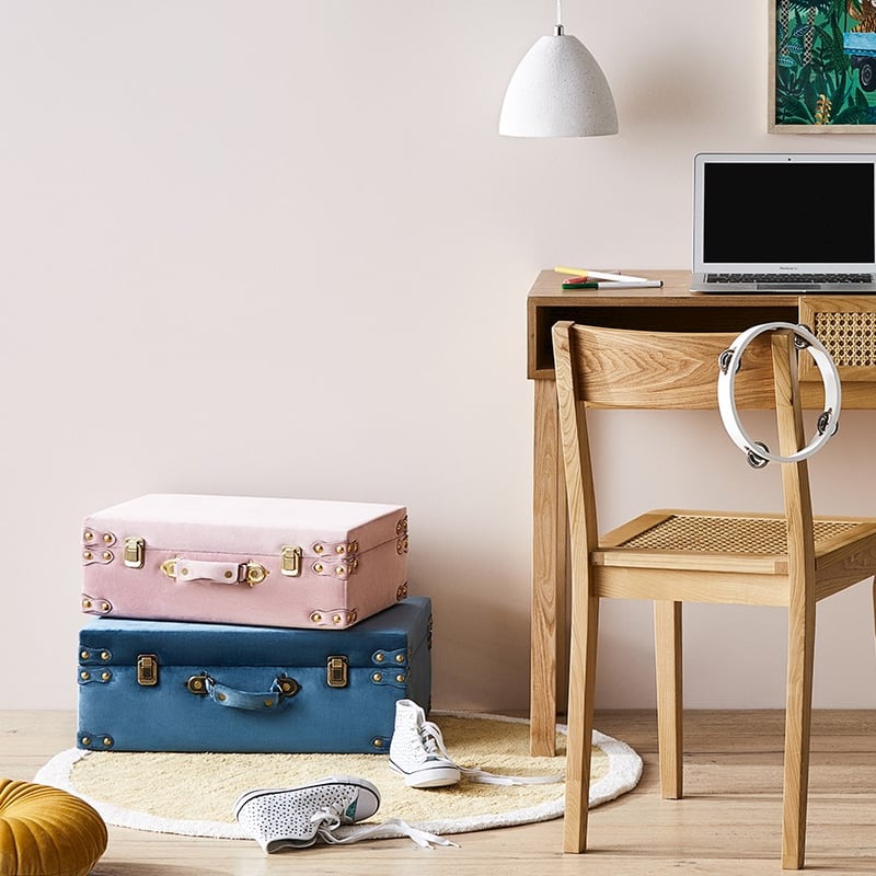 Keepsake Blue Velvet Suitcase Set of 2