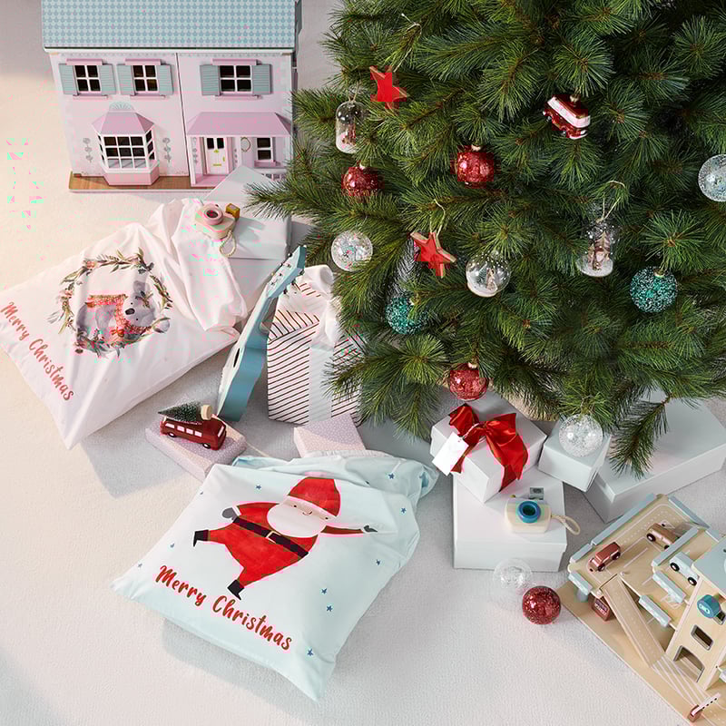 Happy Santa Christmas Santa Sack