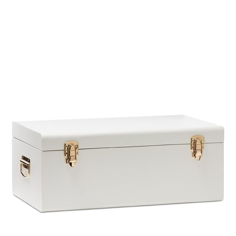 Metal Heirloom White Storage Trunks 