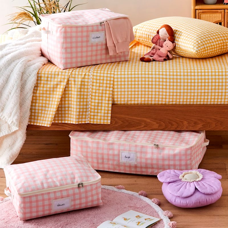 Pink Gingham Storage Bag