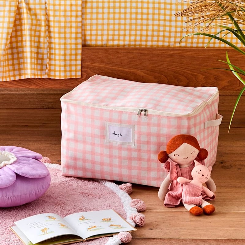 Pink Gingham Storage Bag