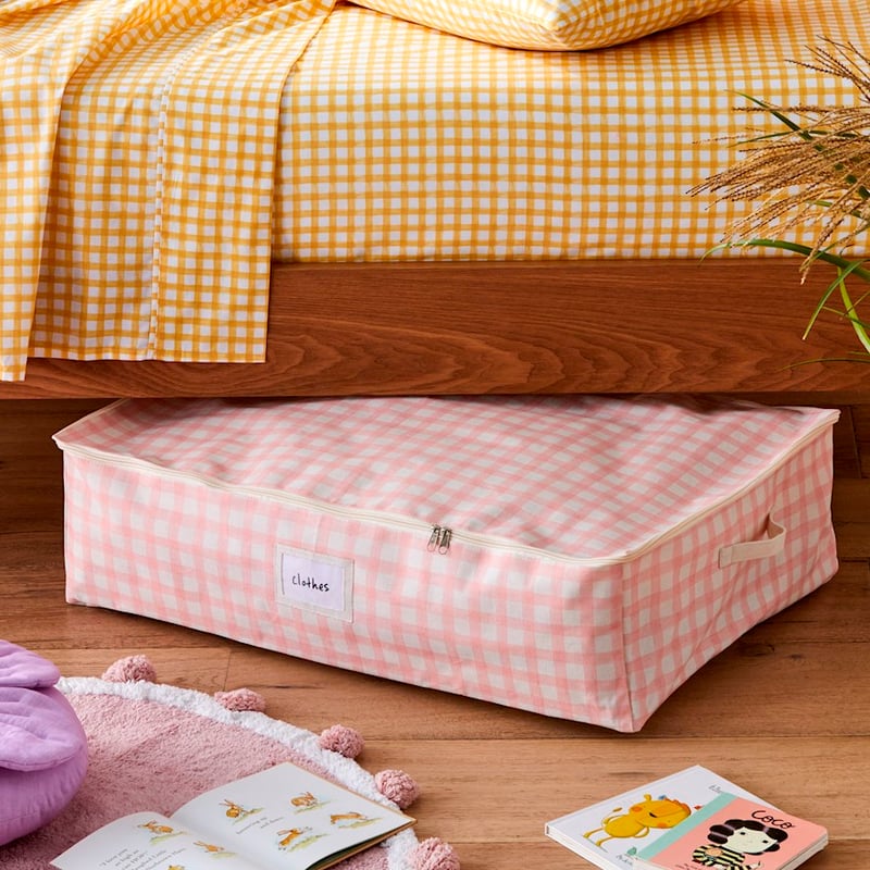 Pink Gingham Storage Bag