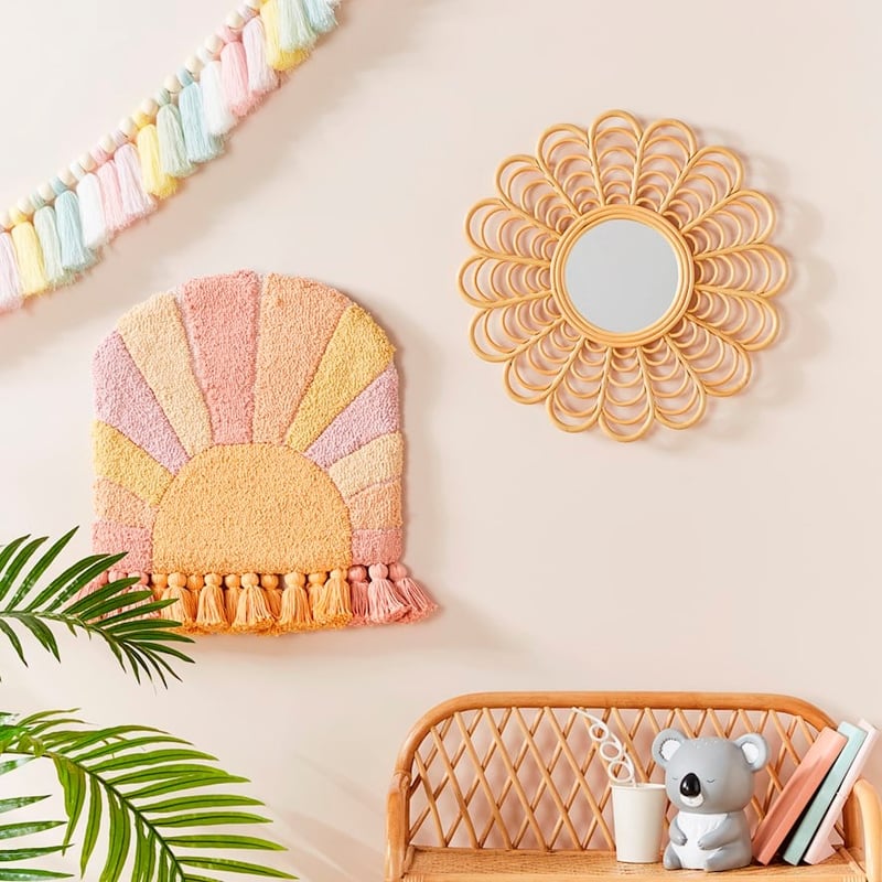 Designer Rainbow Tassel & Timber Garland