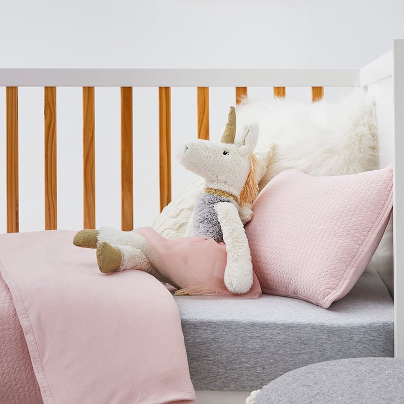 Sunday Quilted Jersey Cot Pink Quilt Cover Set