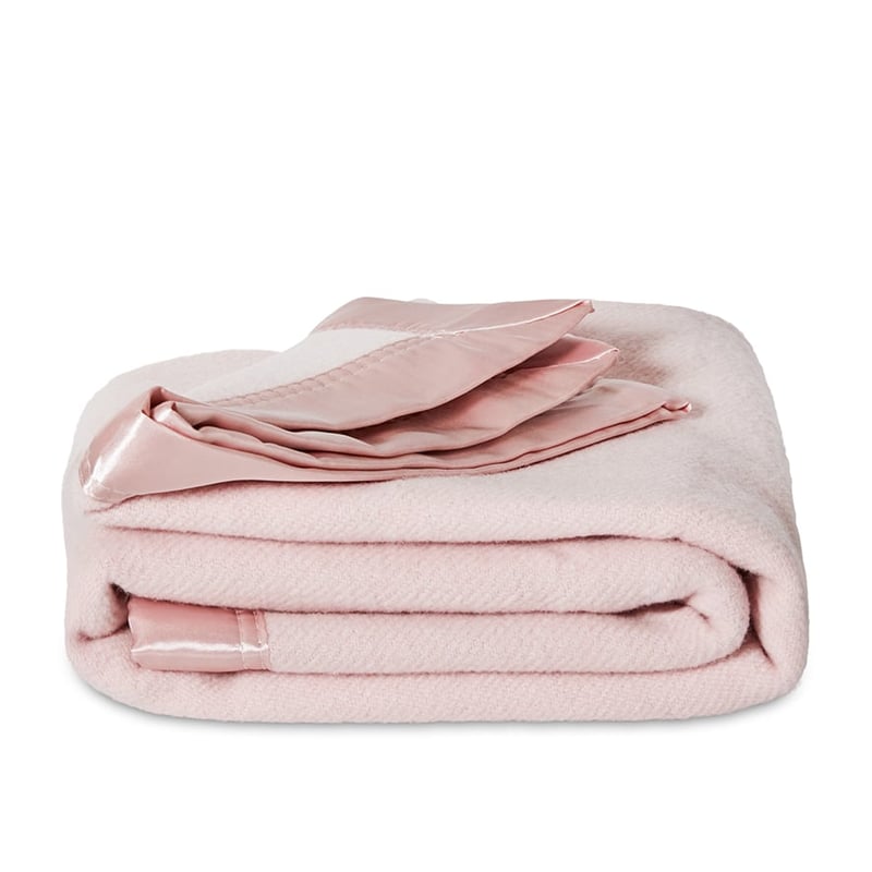 Bamboo Wool Blanket in Pale Pink 