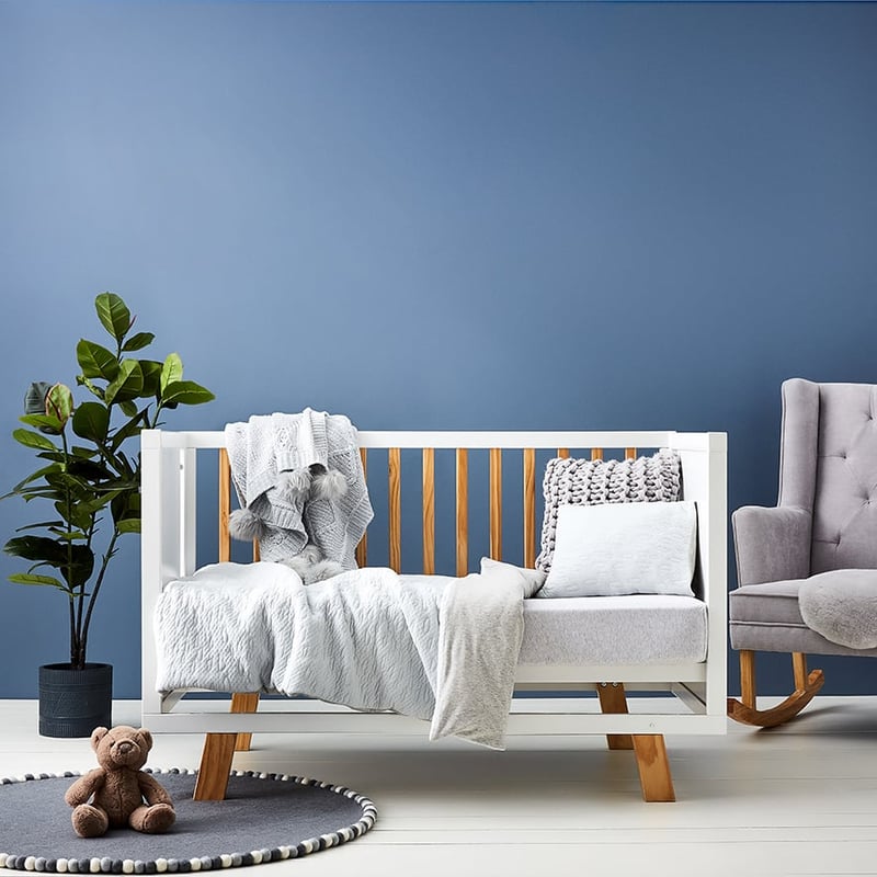 Jersey Cloud Cot Blue & Grey Quilt Cover Set
