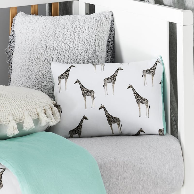 Giraffe Cot Grey Quilt Cover Set
