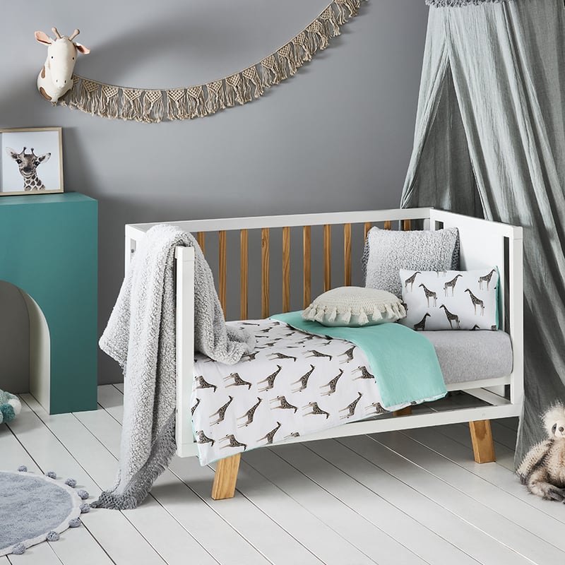 Giraffe Cot Grey Quilt Cover Set