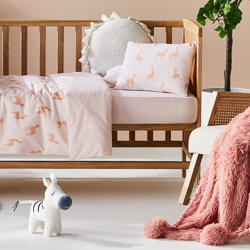 Baby Animal Cotton Giraffe Cot Quilt Cover Set