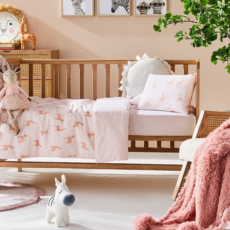 Baby Animal Cotton Giraffe Cot Quilt Cover Set