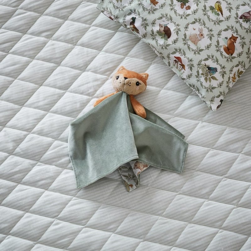 Fleur Harris Oliver Fox Ivy Green Baby Comforter