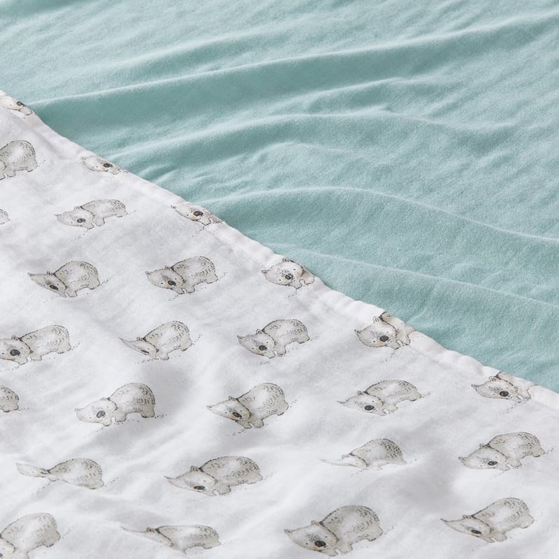 Cotton Muslin Wombat Swaddle Wrap Pack of 2 Gift Box