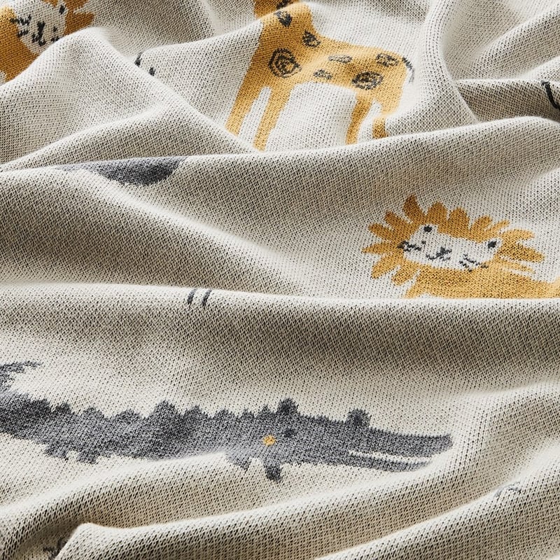 Jungle Organic Cotton Natural  Baby Blanket  