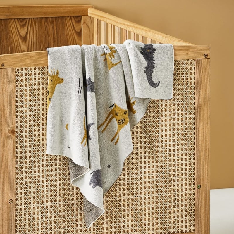 Jungle Organic Cotton Natural  Baby Blanket  