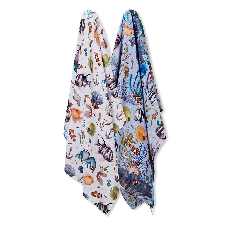 Fleur Harris Treasure Reef Organic Cotton Muslin Swaddle 2 Pack