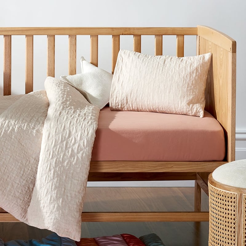 August Linen Cotton Quilted Cot Quilt Cover Set