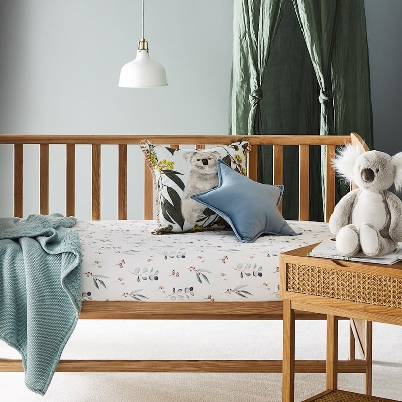 Native Leaves Gum Leaf Organic Cotton Jersey Fitted Sheets Pack of 2