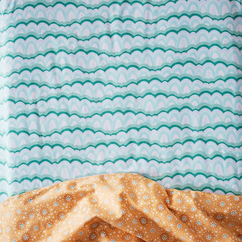 Miimi + Jiinda Jagun Miirlarl Blue Cot Printed Fitted Sheet 2 Pack