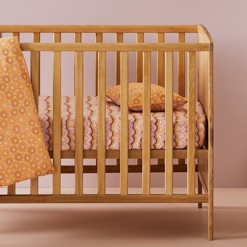 Miimi + Jiinda Jagun Miirlarl Pink Cot Printed Fitted Sheet 2 Pack