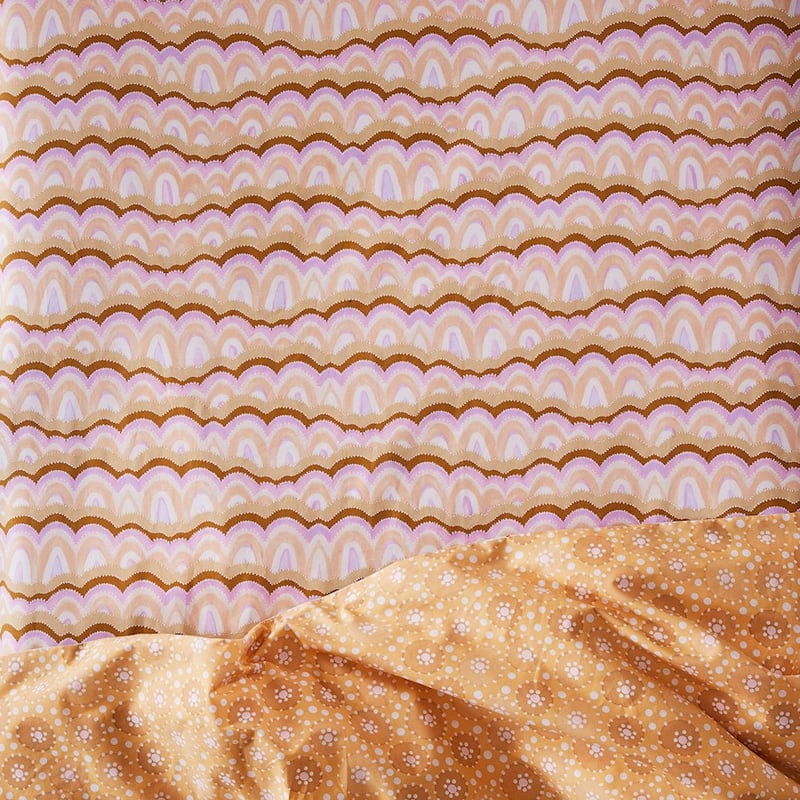 Miimi + Jiinda Jagun Miirlarl Pink Cot Printed Fitted Sheet 2 Pack