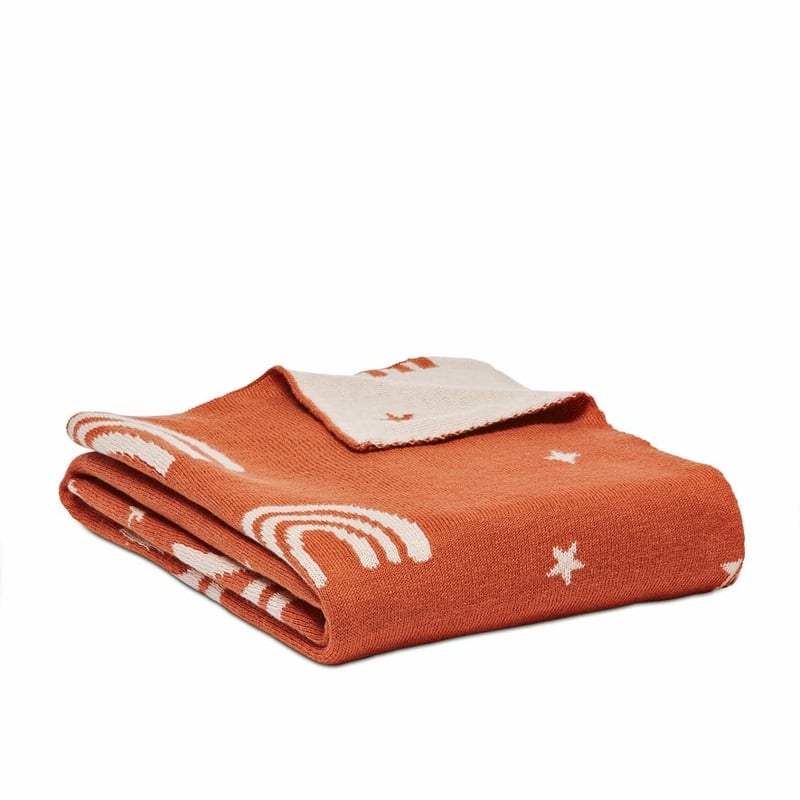 Novelty Clay Rainbow Galaxy Organic Cotton Baby Blanket 