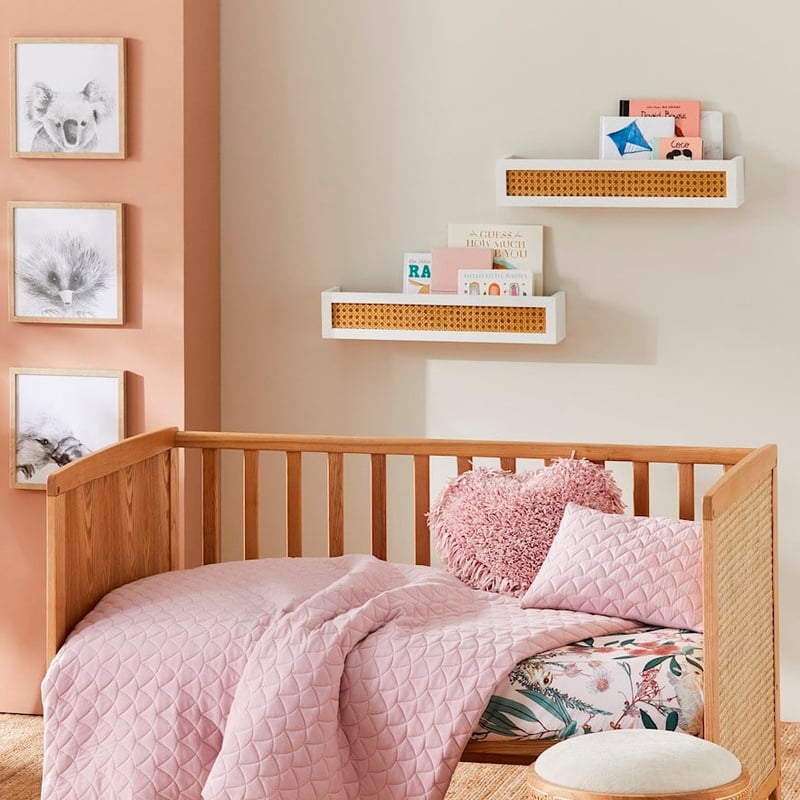 Frankie Jersey Quilted Violet Pink Cot Quilt Cover Set