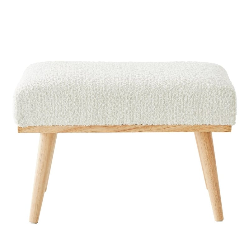 Boucle White Foot Stool