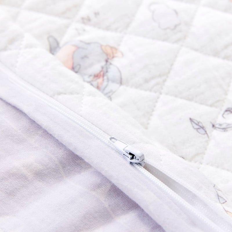 Dumbo Quilted White Cot Quilt Cover Set