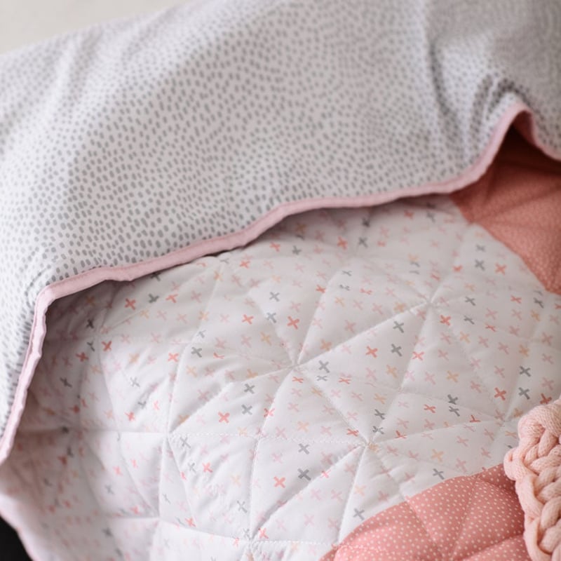Addison Quilted Pale Pink Cot Quilt Cover Set