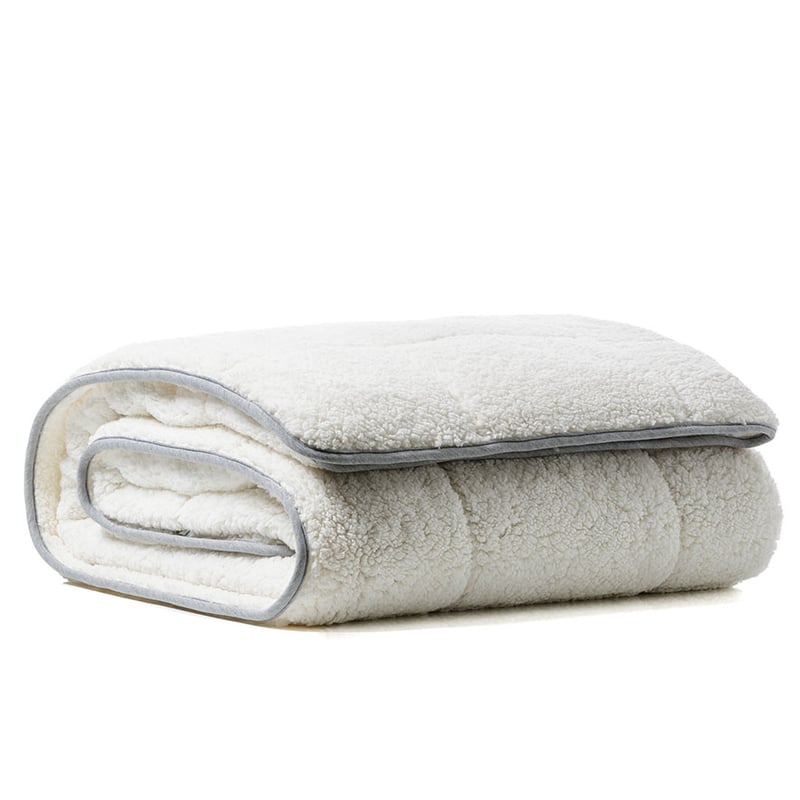 Shelby Sherpa Blanket Cot Grey Marle 